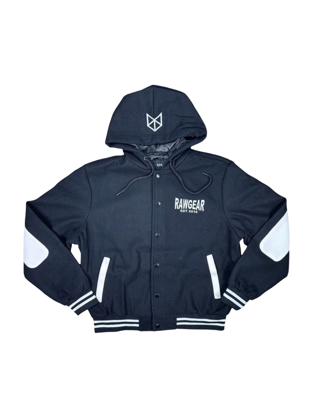RawGear Embroidered Letterman Jacket Hoodie - Size Medium